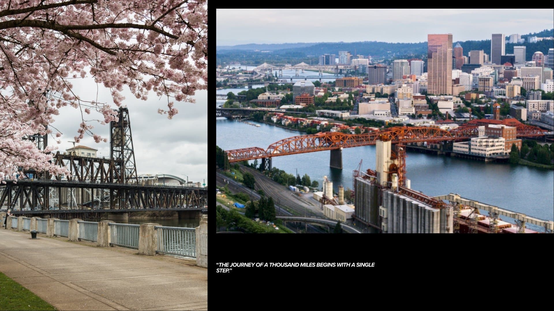 Portland Oregon bridge at night